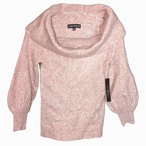 NWT Catherine Malandrino Wool Cowl Neck Puff Sleeves Baby Pink VALENTINE Sweater